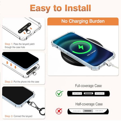 MoKo 2 Pack Stretchy Phone Lanyard Tether Retractable Phone Strap - color: Black