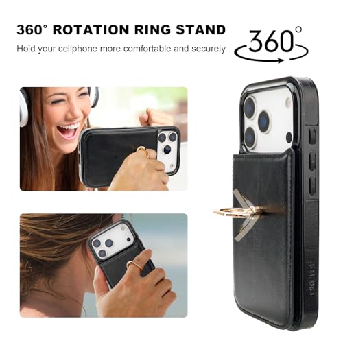 ONETOP for iPhone 18/17 Pro Wallet Case with Credit Card Holder,Black - color: Black