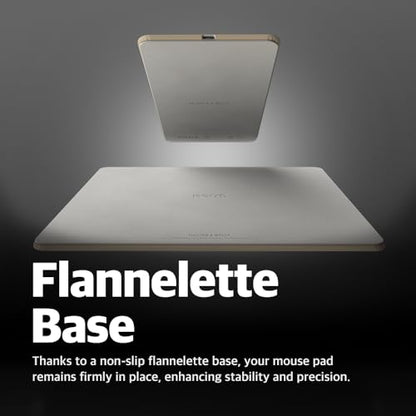 POUT H3 Split Wireless Charging Mouse Pad – Fast Qi Charger with Magnetic Attachment – Smooth Surface & Anti-Slip Base – Compatible with Smartphones and Earbuds (Latte Cream)