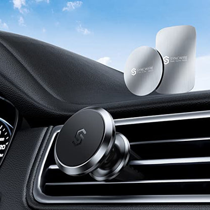 SYNCWIRE Magnetic Phone Holder for Car, 360° Rotatable Super Strong Magnets Air Vent Cell Phone Car Mount Compatible with iPhone, Android, Samsung