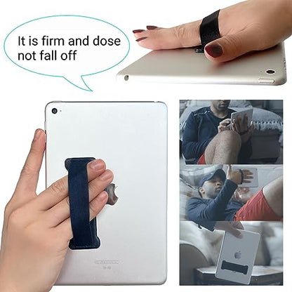 Hand Holder Strap for ipad, Tablet Hand Holder Strap, Universal Handle Grip for iPad Kindle, Mini Tablets and Cases (Black Blue) - 2PC - color: Black Blue