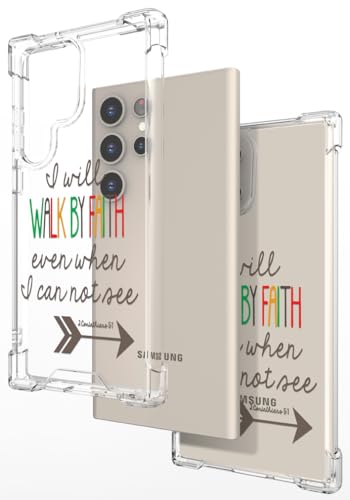 Hungo Galaxy S24 Ultra Case Christian Bible Verses Cute Clear Design, Girly for Women Girls Transparent Case Compatible with Samsung Galaxy S24 Ultra Religious Religion - color: Bible Verses