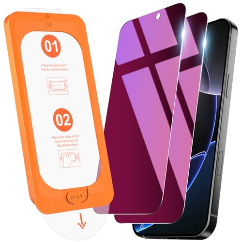 OMOTON Privacy Screen Protector for iPhone 16 Pro Max, Purple/Pink Gradient - size: iPhone 16 Pro Max