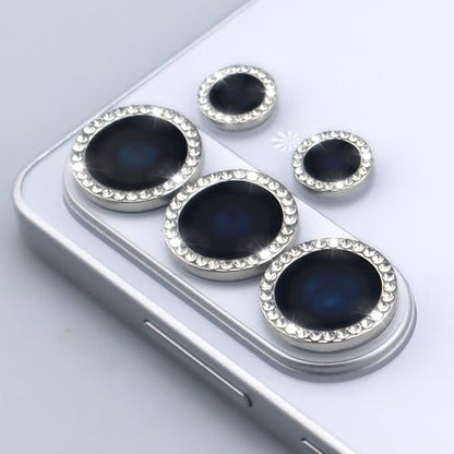 for Samsung Galaxy S26 Ultra Camera Lens Protector, Bling Diamond Metal Ring Tempered Glass Lens Cover, Sparkly Rhinestone Accessories (Silver) - color: Silver