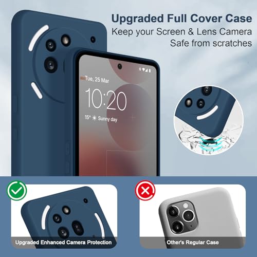 Silicone Case for Nothing Phone 3A Pro, Blue | Soft Silicone Silky Touch Easy Clean, Shockproof Slim Phone Cover, Upgraded Camera Protection, Anti-Scratch Microfiber Lining - color: Blue, size: Nothing Phone 3A Pro