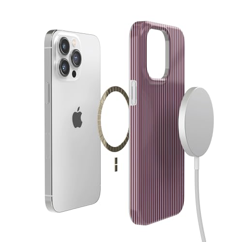 Casely iPhone 14 Pro Case | Stripes and the City | Tiny Pinstripe | Compatible with MagSafe | Classic Ultra Slim Design - color: Stripes and the City | Tiny Pinstripe, size: Iphone 14 Pro