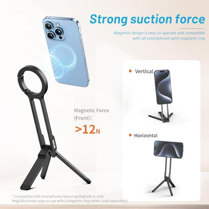 Magnetic Phone Holder, Mini Phone Tripod Portable Stand for Outdoor