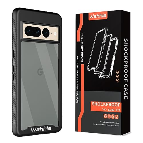 Compatible with Google Pixel 7 Pro Case, Built in Screen Protector Full Body Shockproof Slim Fit Bumper Protective Phone Cover Men Women-Black/Clear - size: Google Pixel 7 Pro