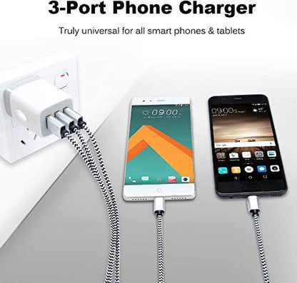 USB Charger Cubes, Wall Charger Adapter, Sicodo 3Pack Universal Travel 3.1A - color: 3Pack-Purple Green Blue