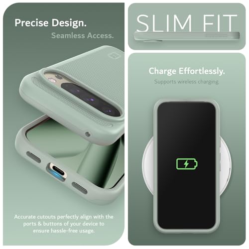 TUDIA MergeGrip [Compatible with Magsafe & Pixelsnap] Cases for Google Pixel 10 / Pixel 10 Pro Case 2025 – [Military Grade Drop Tested] Dual Layer Slim Shockproof Heavy Duty Protection - Green Lily - color: Green Lily, size: Pixelsnap 10 / 10 Pro