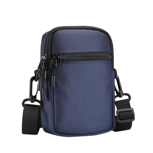 Multi-Functional Cell Phone Belt Holster, Water Repellent Nylon Crossbody Waist Bag Fits 7.2 Inch Phones, 4 Ways Wear Shoulder Hand Wrist Carry Pouch for Outdoor Travel Hiking(Blue) - color: Blue