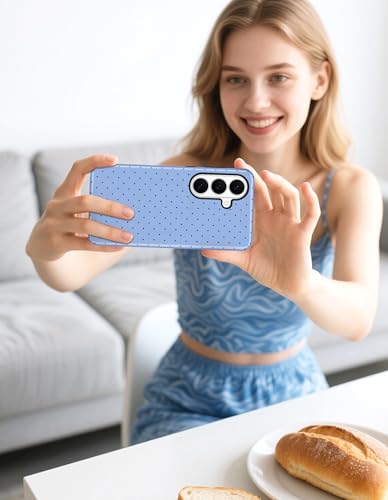 Magnetic Polka Dot Case for Samsung Galaxy A16 5G, Blue | Compatible with MagSafe, Cute Dots Aesthetic Design, Soft TPU and Hard PC Protective Phone Cover for Women Girls - color: Blue Polka Dot