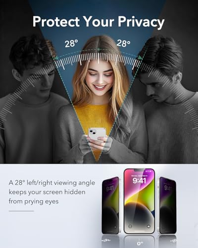 ESR 3 Pack for iPhone 14 Plus/13 Pro Max Privacy Screen Protector, Classic - size: iPhone 14 Plus/13 Pro Max 6.7 inch