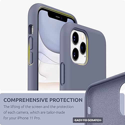 SURPHY Compatible with iPhone 11 Pro Max Case 6.5 inches, Thickened Liquid Silicone Phone Case (with Microfiber Lining) for iPhone 11 Pro Max 2019, Lavender Gray - color: Lavender Gray