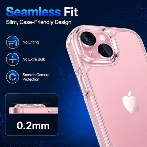 Camera Lens Protector for iPhone 15/iPhone 15 Plus- 3 Pack - size: iPhone 15/15 Plus