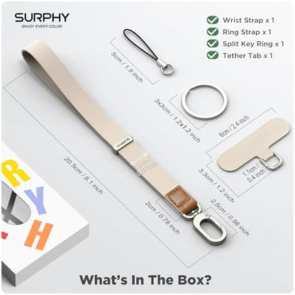 SURPHY Phone Wrist Strap, Keychain Wristlet, Wrist Lanyard with Tether Tab - color: Stone