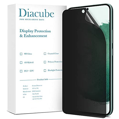 [2 Pack Privacy Screen Protector for Galaxy S22, Anti-Spy Full Glue PET EPU Hybrid Screen Protector, Fingerprint Compatible, Self-Healing, Easy Installation with Alignment Tool - size: Galaxy S22