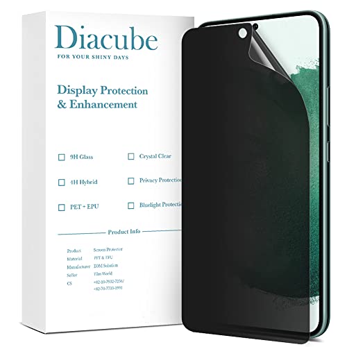 [2 Pack Privacy Screen Protector for Galaxy S22, Anti-Spy Full Glue PET EPU Hybrid Screen Protector, Fingerprint Compatible, Self-Healing, Easy Installation with Alignment Tool - size: Galaxy S22