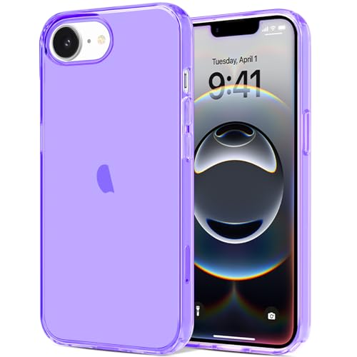 JJGoo for iPhone 17e Case for iPhone 16e Case Clear, Soft Transparent Shockproof Protective Slim Thin Phone Case Cover for 16e / 17e - color: Purple