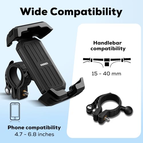 corki Bike Phone Holder, Handlebar Mount for Ebike Scooter Motorcycle