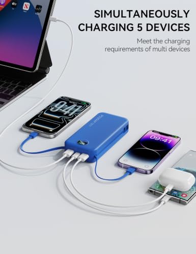 Nusyddy Portable Charger 20000mAh Fast Charging w/Built-in Wall Plug Navy - color: Midnight Blue