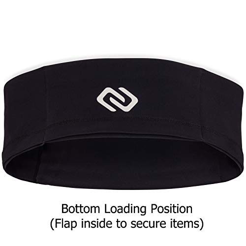 Sporteer VersaSlim Low-Profile Running Belt, Gym Waist Pack, Black, XS - color: Black, size: X-Small