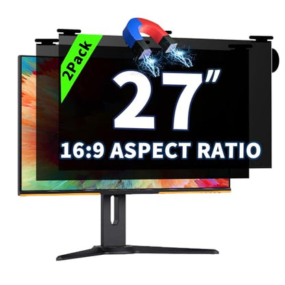 2 Pack Magnetic Hanging Computer Privacy Screen for 27 ''16:9 Aspect Ratio - color: 2 Pack Magnetic Hanging 27 Inch for 16:9