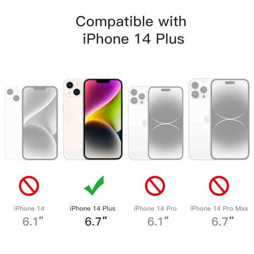 JETech Case for iPhone 14 Plus, Anti-Yellowing, Deep Purple | Shockproof Protection, Scratch Resistant Hard PC Back, Durable Transparent TPU Bumper - color: Deep Purple, size: iPhone 14 Plus