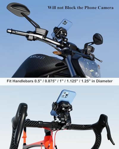 BRCOVAN Anti-Theft Motorcycle Phone Mount with Vibration Dampener, 1S Lock