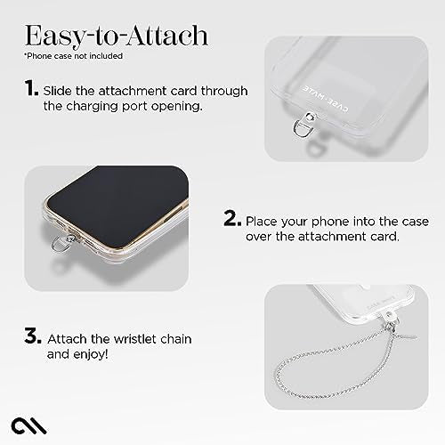 Case-Mate Phone Charm Wrist Strap with Silver Chain - Dainty Silver Chain | Detachable Anti-Theft Phone Strap - Hands-Free iPhone Wrist Strap for Women - Phone Chain Wristlet for Galaxy, Pixel & More - color: Dainty Silver Chain