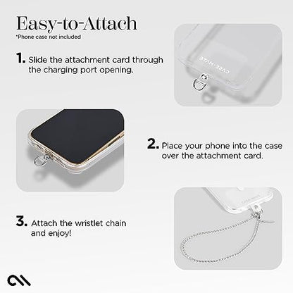 Case-Mate Phone Charm Wrist Strap with Silver Chain - Dainty Silver Chain | Detachable Anti-Theft Phone Strap - Hands-Free iPhone Wrist Strap for Women - Phone Chain Wristlet for Galaxy, Pixel & More - color: Dainty Silver Chain