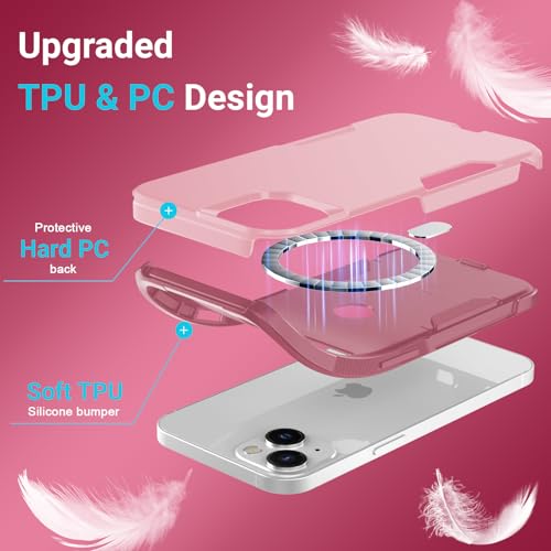 jaroco Magnetic for iPhone 13&14&15 Case Heavy Duty Rugged Dual-Layer Pink - color: Pink, size: iPhone 13&14&15