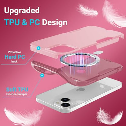 jaroco Magnetic for iPhone 13&14&15 Case Heavy Duty Rugged Dual-Layer Pink - color: Pink, size: iPhone 13&14&15