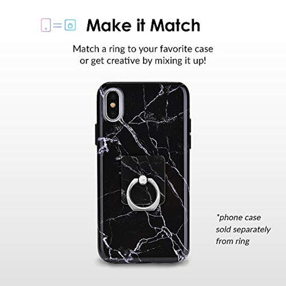 Velvet Caviar Cell Phone Ring Holder - Finger Ring & Stand - Improves Phone Grip Compatible with iPhone, Galaxy and Most Cases (Except Silicone/Leather) - Black Marble - color: Black Marble