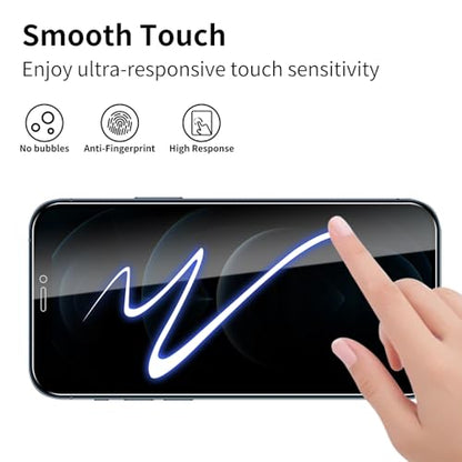 3 Pack Privacy Screen Protector for iPhone 12 Pro Max with 3 Pack Camera Lens Protector, 9H Hardness Double Shatterproof Anti-Spy Tempered Glass Film, Easy Installation - size: iPhone 12 Pro Max