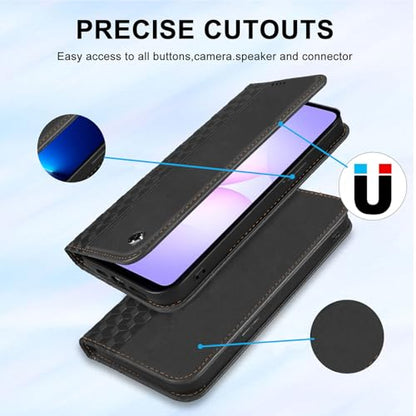 Wallet Case for Samsung Galaxy A07/A06 5G 6.7 inch 2025/2024 - PU Leather Flip Cover with Card Holder Slots, Strong Magnetic Folio Phone Case, Black - color: Black, size: Samsung Galaxy A07/A06 6.7"