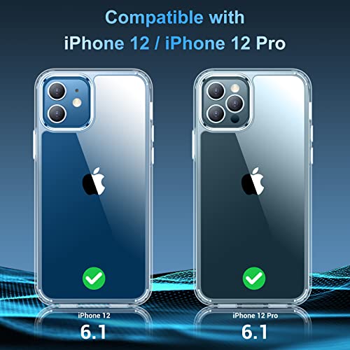 for iPhone 12 Case & iPhone 12 Pro Case, [Not Yellowing] [Ultra Slim] Lightweight Thin Shockproof Phone Case,Clear
