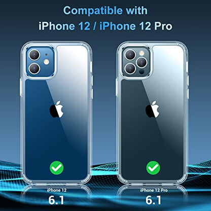 for iPhone 12 Case & iPhone 12 Pro Case, [Not Yellowing] [Ultra Slim] Lightweight Thin Shockproof Phone Case,Clear