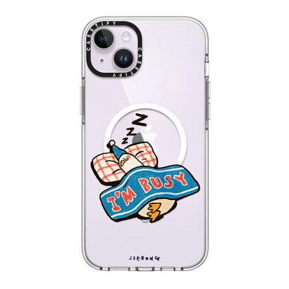CASETiFY for iPhone 14 Plus Case - Impact Clear Compatible with MagSafe | Not Yellowing | 6.6 ft. 3X Military Grade Drop Protection | I'm so busy | Clear - color: I'm so busy, size: Iphone 14 Plus (6.7")