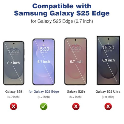 ACANDYA for Samsung Galaxy S25 Edge Case Wallet Clear with Card Holder Protective Shockproof Anti-Scratch Anti-Yellow Heavy Duty Protection Cover for Samsung Galaxy S25 Edge 6.7 inch Transparent - size: for Galaxy S25 Edge