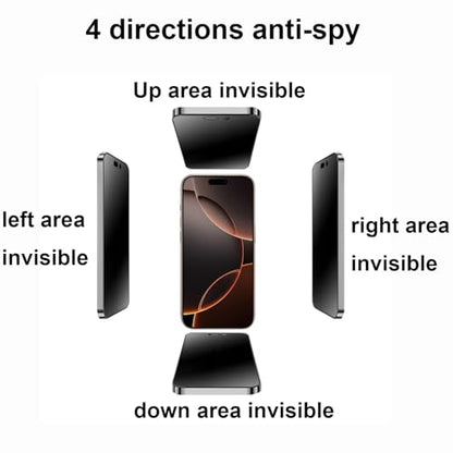 2 Pack 360 Degree Anti-glare Privacy Screen Protector for iPhone 16 Pro/iPhone 17 Matte Anti-Spy 4 Direction Soft Film 6.3 inch - size: For iPhone 16 Pro