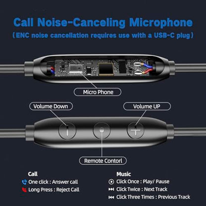 Wired Headphones with Noise-Canceling - Stereo Heavy Bass Plug Earbuds