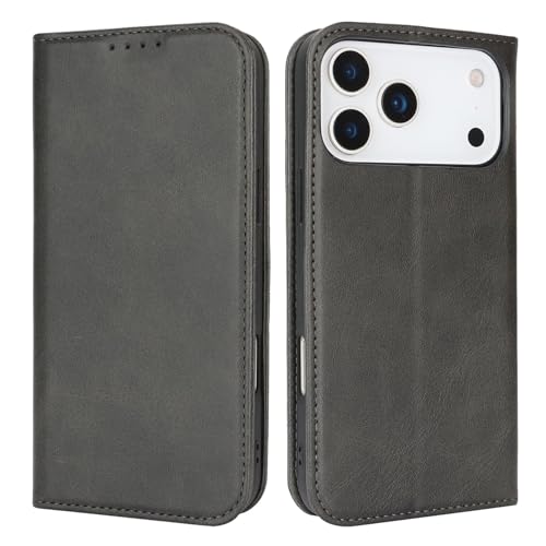 Wallet Case for iPhone 17 Pro,Flip Folio Purse with Card Holder,6.3",Black | Premium PU Leather, Flip Folio Purse Case, with Card Slot, Stand Holder,Magnetic Closure, TPU Shockproof Protective Case - color: Black, size: iPhone 17 Pro