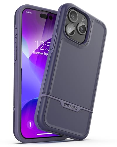 ENCASED Shockproof Case Compatible with iPhone 16 - Ultra Protective Heavy Duty Magnetic Phone Cover, Rebel Series (Purple, iPhone 15 Pro) - color: Purple, size: iPhone 15 Pro