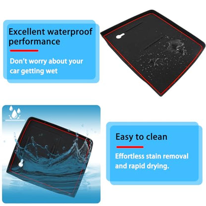 Center Console Silicone Mat Fit for Honda Pilot Accessories 2023-2026 - color: Red