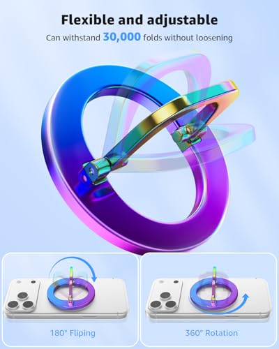 SUPERONE for MagSafe Phone Grip,Magnetic Phone Ring Holder and Stand - color: Colorful