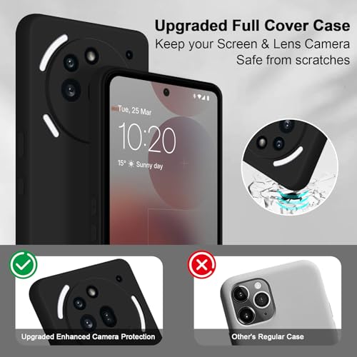 Silicone Case for Nothing Phone 3A Pro, Black | Soft Silicone Silky Touch Easy Clean, Shockproof Slim Phone Cover, Upgraded Camera Protection, Anti-Scratch Microfiber Lining - color: Black, size: Nothing Phone 3A Pro