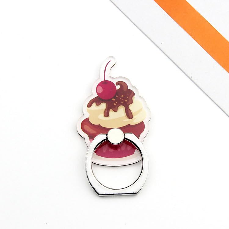4Pack Cute Phone Ring Grip, Funny Donuts Popcorn Ice Cream Hamburg Chips Cake 360 Rotation Finger Ring Holder Mount Stand Kickstand (Ice Cream)