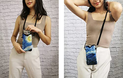 Tainada Neoprene Neck Phone Pouch Bag with Crossbody Strap (Starry Night) - color: Starry Night