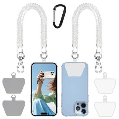 Doormoon Phone Tether Anti Theft, Phone Lanyard With Heavy Duty Carabiner - color: Clear - 2 Pack